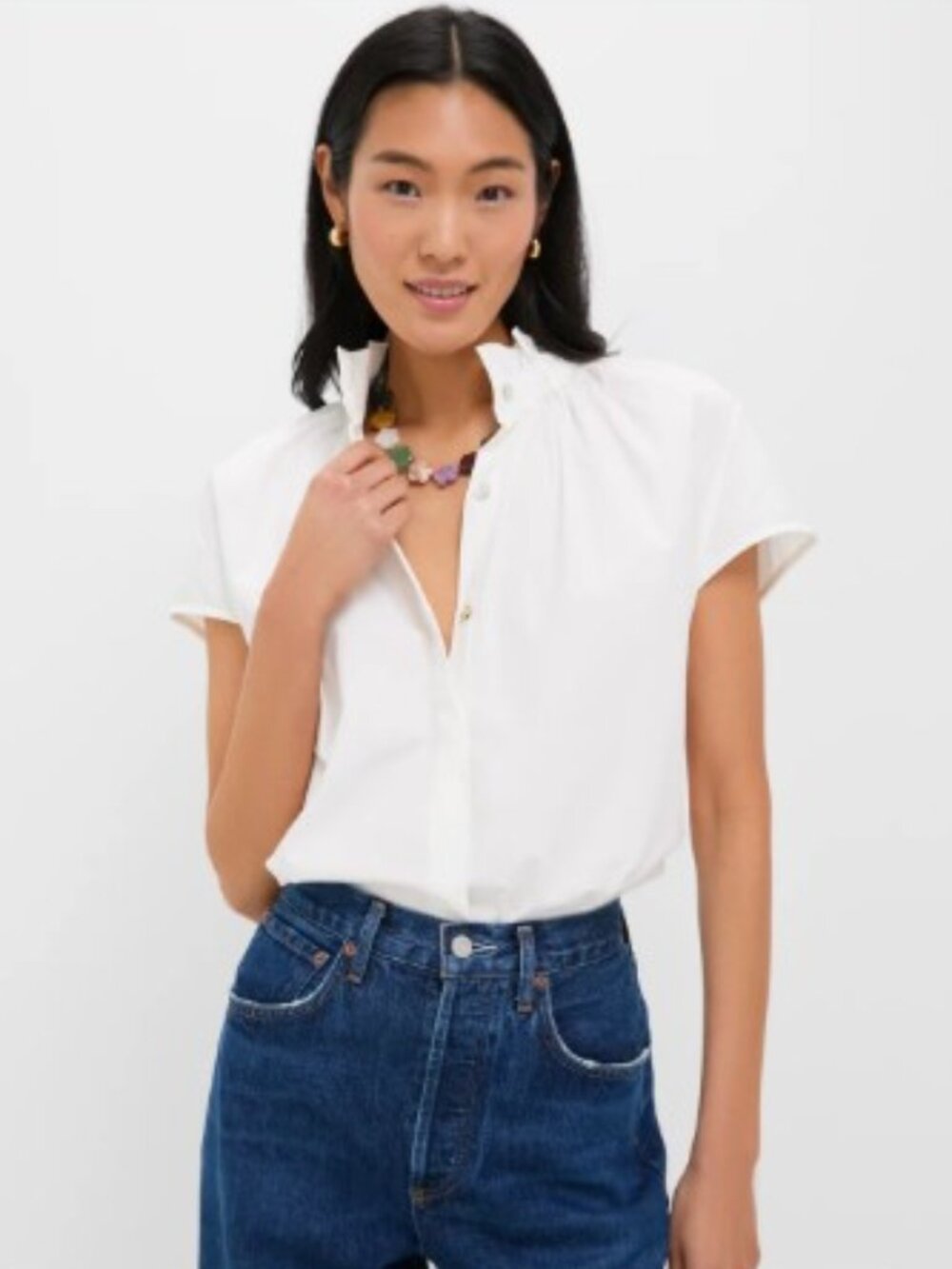 Pomander Place White Rae Blouse, XS